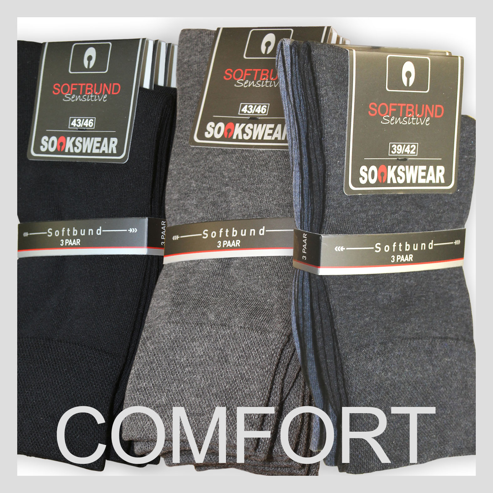 Comfort Socke mit Softbund Herren