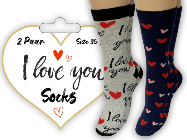 FUN Socke "Love u" 2er