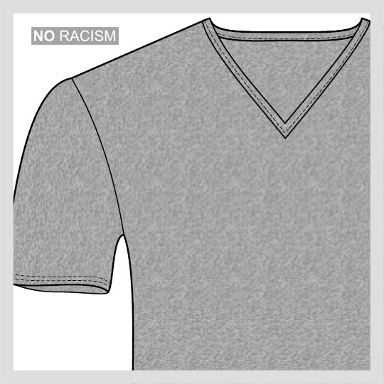 NO RACISM T-Shirt mit V-Ausschnitt