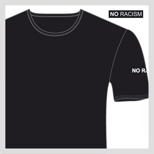 NO RACISM T-Shirt mit Rundhalsausschnitt